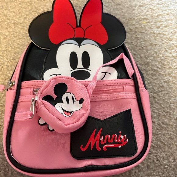 Minnie Mouse Pink Kids Backpack Mini Back Pack Book Bag W/ Coin Purse Disney - Picture 3 of 6